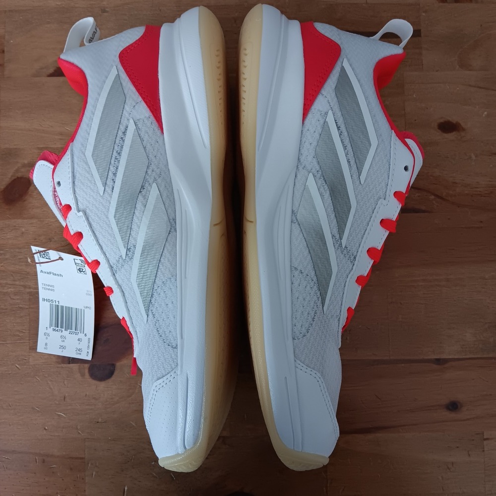 Adidas AvaFlash Tennis Shoes Womens 8 White Orange NEW IH0511 Sneakers - Picture 7 of 8
